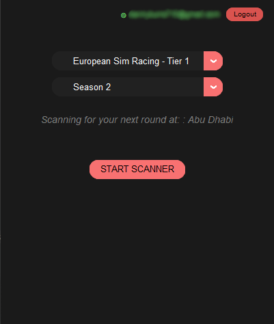Next race on the client app