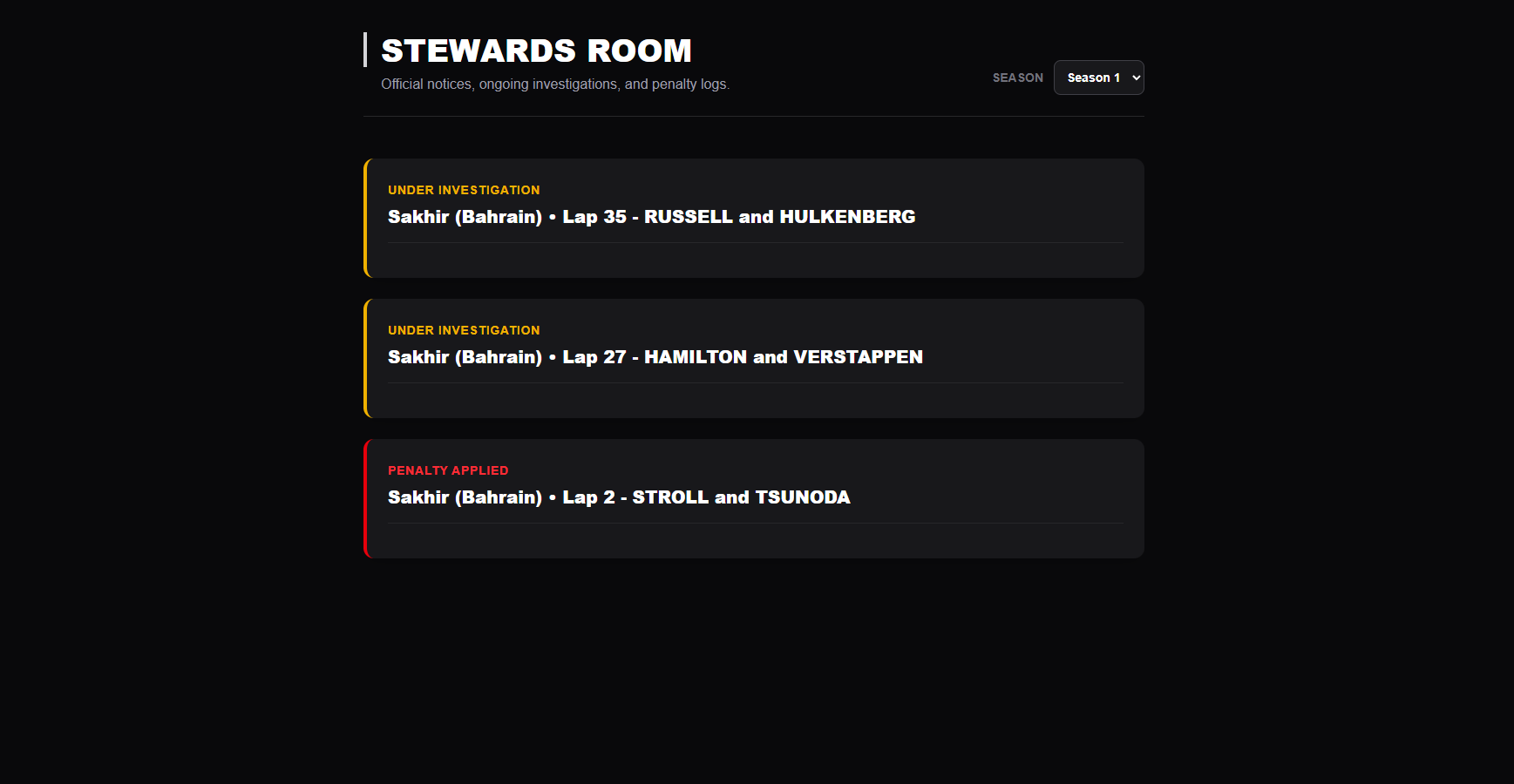 Stewarding screenshot